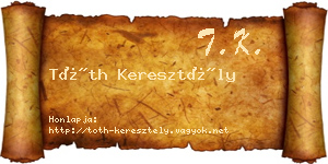 Tóth Keresztély névjegykártya
